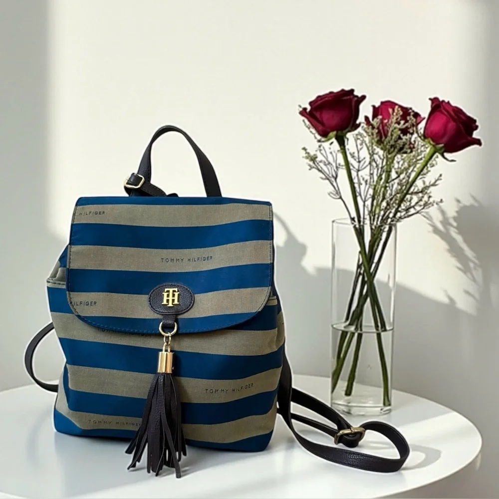 Tommy Hilfiger Striped Mini Backpack | Vintage | Y2K